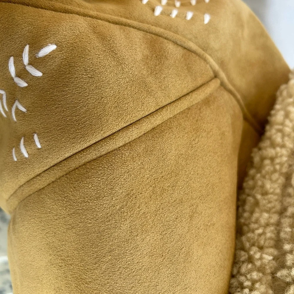 NWT $298 Driftwood Sundance Faux Suede Embroidered Coat S/M - Picture 7 of 8